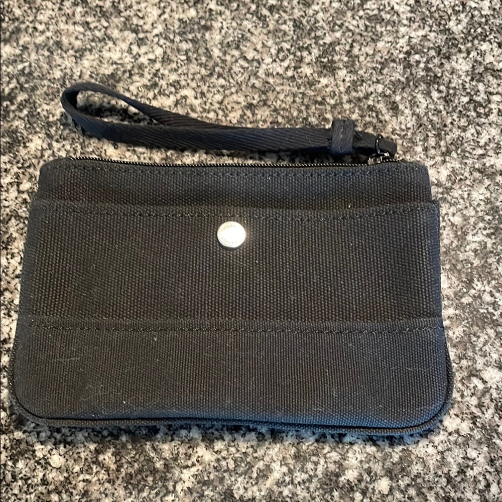 Lands End Black Canvas Wristlet